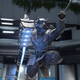 A Spartan uses a grappleshot to launcher across a level while holding a gravity hammer.